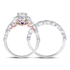 14kt Two-tone Gold Womens Round Diamond Bridal Wedding Engagement Ring Band Set 3/4 Cttw (Certified)