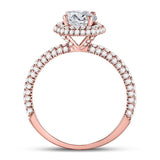 14kt Rose Gold Womens Round Diamond Solitaire Bridal Wedding Engagement Ring 1-5/8 Cttw (Certified)