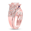 14kt Rose Gold Womens Round Diamond Bridal Wedding Engagement Ring Band Set 1.00 Cttw