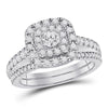 14kt Two-tone Gold Womens Round Diamond Bridal Wedding Engagement Ring Band Set 1.00 Cttw (Certified)