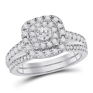 14kt Two-tone Gold Womens Round Diamond Bridal Wedding Engagement Ring Band Set 1.00 Cttw (Certified)