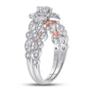 14kt Two-tone Gold Womens Round Diamond Bridal Wedding Engagement Ring Band Set 3/4 Cttw (Certified)
