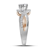 14kt Two-tone Gold Womens Round Diamond Solitaire Bridal Wedding Engagement Ring 1/2 Cttw (Certified)