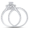 14kt White Gold Womens Marquise Diamond Bridal Wedding Engagement Ring Band Set 2.00 Cttw (Certified)