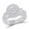 14kt White Gold Womens Round Diamond Bridal Wedding Engagement Ring Band Set 1.00 Cttw (Certified)