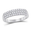 14kt White Gold Womens Round Diamond Classic Anniversary Ring 1/2 Cttw