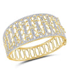 14kt Yellow Gold Womens Round Diamond Cocktail Bangle Bracelet 5.00 Cttw
