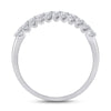 14kt White Gold Womens Round Diamond Contoured Triple Row Band Ring 1.00 Cttw