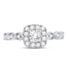 14kt Two-tone Gold Womens Princess Diamond Solitaire Bridal Wedding Engagement Ring 3/4 Cttw (Certified)