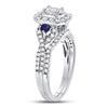 14kt White Gold Womens Emerald Diamond Bridal Wedding Engagement Ring Band Set 1.00 Cttw (Certified)