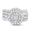 14kt White Gold Womens Princess Diamond Bridal Wedding Engagement Ring Band Set 1-3/4 Cttw