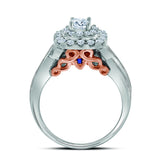 14kt Two-tone Gold Womens Round Diamond Bridal Wedding Engagement Ring Band Set 1.00 Cttw (Certified)