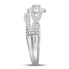 14kt White Gold Womens Round Diamond Bridal Wedding Engagement Ring Band Set 1/2 Cttw