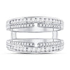 14kt White Gold Womens Round Diamond Wrap Ring Guard Enhancer 1/2 Cttw