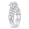 14kt White Gold Womens Round Diamond Bridal Wedding Engagement Ring Band Set 2.00 Cttw (Certified)