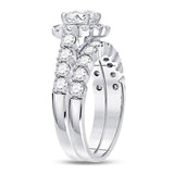 14kt White Gold Womens Round Diamond Bridal Wedding Engagement Ring Band Set 2.00 Cttw (Certified)