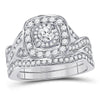 14kt Rose Gold Womens Round Diamond Bridal Wedding Engagement Ring Band Set 1.00 Cttw (Certified)