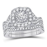 14kt Rose Gold Womens Round Diamond Bridal Wedding Engagement Ring Band Set 1.00 Cttw (Certified)