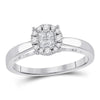 14kt White Gold Womens Princess Diamond Cluster Bridal Wedding Engagement Ring 1/4 Cttw