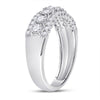 14kt White Gold Womens Round Diamond Classic Anniversary Band Ring 1.00 Cttw