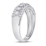 14kt White Gold Womens Round Diamond Classic Anniversary Band Ring 1.00 Cttw