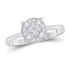 14kt White Gold Womens Princess Diamond Cluster Bridal Wedding Engagement Ring 1-1/2 Cttw