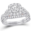 14kt Two-tone Gold Womens Round Diamond Bridal Wedding Engagement Ring Band Set 1-3/4 Cttw (Certified)