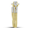14kt Yellow Gold Womens Round Diamond Bridal Wedding Engagement Ring Band Set 1.00 Cttw