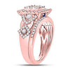 14kt Rose Gold Womens Round Diamond Bridal Wedding Engagement Ring Band Set 1-1/4 Cttw