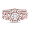14kt Rose Gold Womens Round Diamond Bridal Wedding Engagement Ring Band Set 1.00 Cttw
