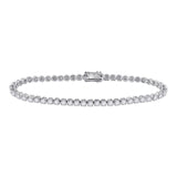 14kt White Gold Womens Round Diamond Timeless Tennis Bracelet 3.00 Cttw