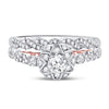 14kt Two-tone Gold Womens Round Diamond Bridal Wedding Engagement Ring Band Set 3/4 Cttw (Certified)
