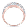 14kt Rose Gold Womens Round Brown Diamond Band Ring 1.00 Cttw