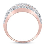 14kt Rose Gold Womens Round Brown Diamond Band Ring 1.00 Cttw