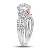 14kt White Gold Womens Round Diamond Bridal Wedding Engagement Ring Band Set 1-1/2 Cttw (Certified)