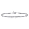 14kt White Gold Womens Round Diamond Classic Tennis Bracelet 4.00 Cttw