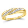 14kt Yellow Gold His Hers Princess Diamond Cluster Matching Bridal Wedding Ring Band Set 5/8 Cttw