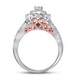 14kt Two-tone Gold Womens Round Diamond Bridal Wedding Engagement Ring Band Set 1.00 Cttw (Certified)