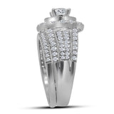 14kt White Gold Womens Round Diamond Bridal Wedding Engagement Ring Band Set 2.00 Cttw (Certified)