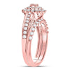 14kt Two-tone Gold Womens Round Diamond Bridal Wedding Engagement Ring Band Set 1.00 Cttw