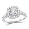 14kt White Gold Womens Princess Diamond Solitaire Bridal Wedding Engagement Ring 1-1/5 Cttw (Certified)