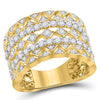 14kt Yellow Gold Womens Round Diamond Modern Zigzag Band Ring 1-1/5 Cttw
