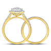 14kt Yellow Gold Womens Round Diamond Bridal Wedding Engagement Ring Band Set 1.00 Cttw (Certified)