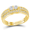 14kt Yellow Gold Womens Round Diamond Bridal Wedding Engagement Ring Band Set 3/4 Cttw (Certified)