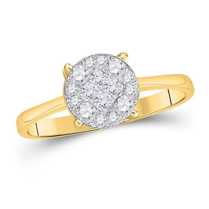 14kt Yellow Gold Womens Princess Diamond Cluster Bridal Wedding Engagement Ring 2.00 Cttw