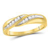 14kt Yellow Gold His Hers Princess Diamond Cluster Matching Bridal Wedding Ring Band Set 5/8 Cttw