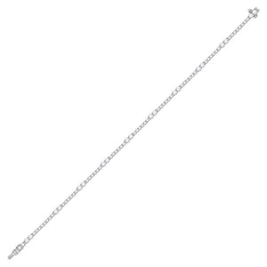 14kt White Gold Womens Round Diamond Tennis 2-stone Bracelet 3.00 Cttw