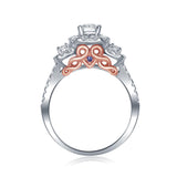 14kt Two-tone Gold Womens Round Diamond Bridal Wedding Engagement Ring Band Set 1-1/2 Cttw (Certified)