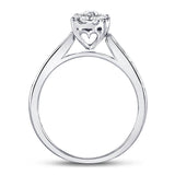 14kt White Gold Womens Round Diamond Solitaire Bridal Wedding Engagement Ring 1/2 Cttw