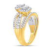 14kt Yellow Gold Womens Princess Diamond Bridal Wedding Engagement Ring Band Set 1.00 Cttw